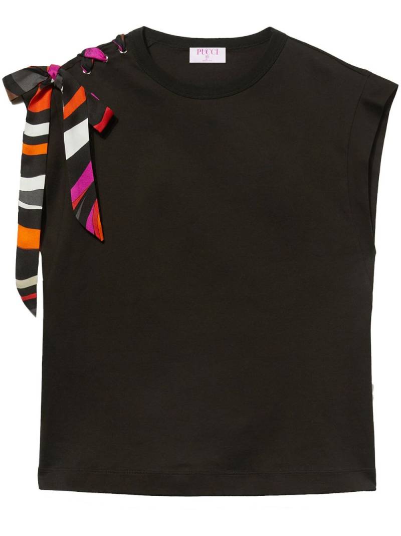 PUCCI Iride-print cotton top - Black von PUCCI