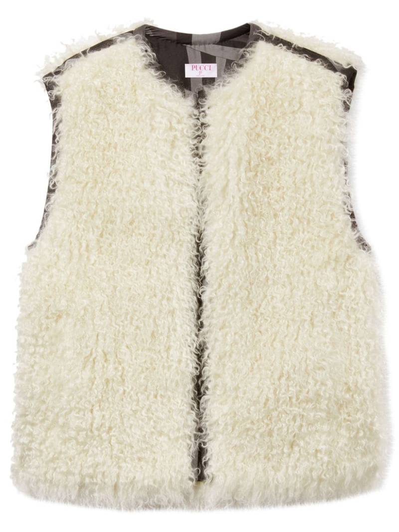 PUCCI Iride-print faux-shearling gilet - White von PUCCI