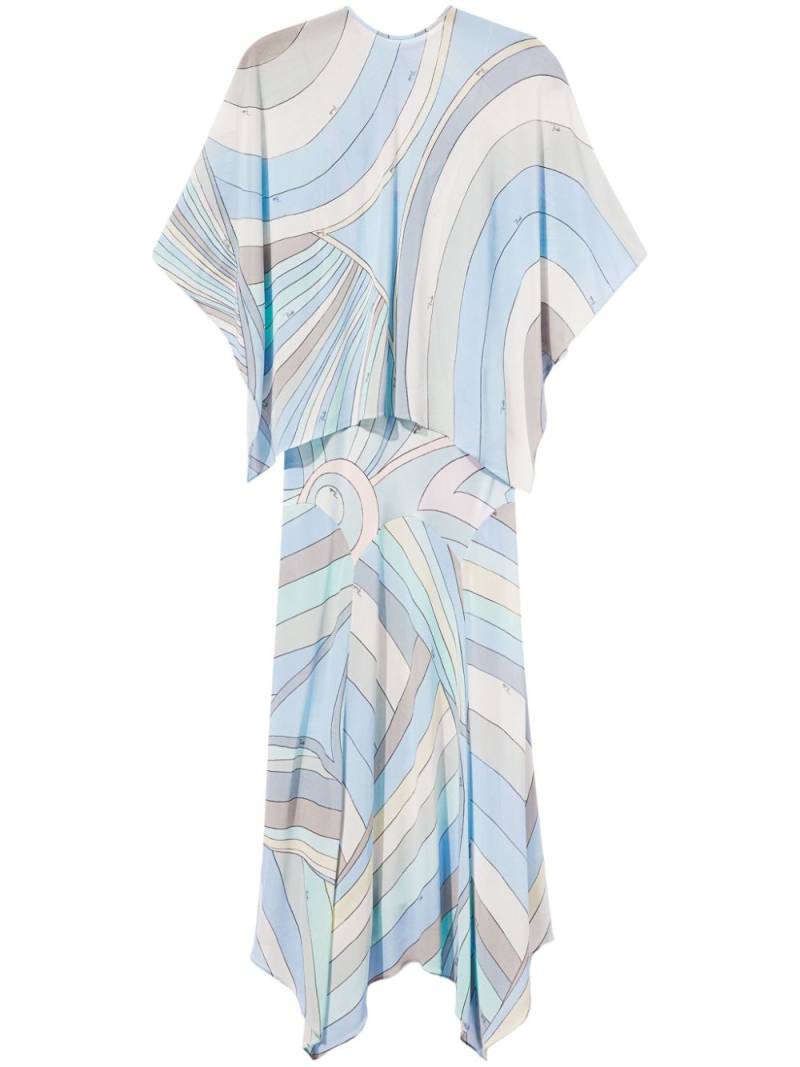 PUCCI Iride-print layered dress - Blue von PUCCI