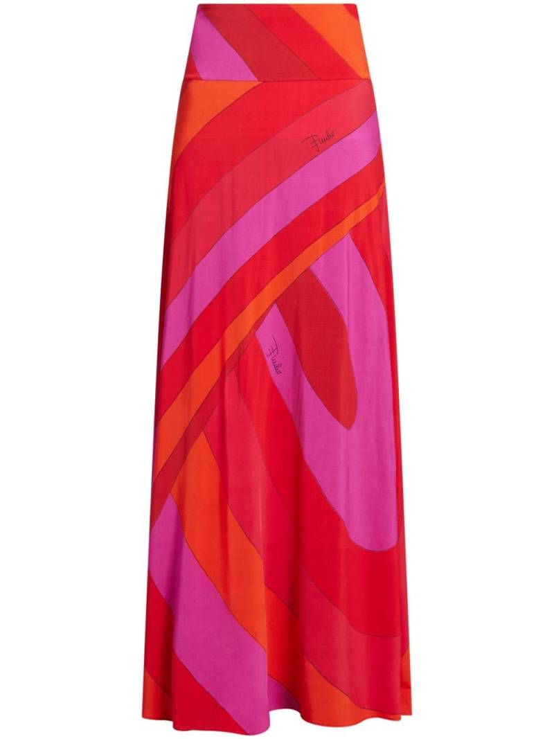 PUCCI Iride-print maxi skirt - Red von PUCCI