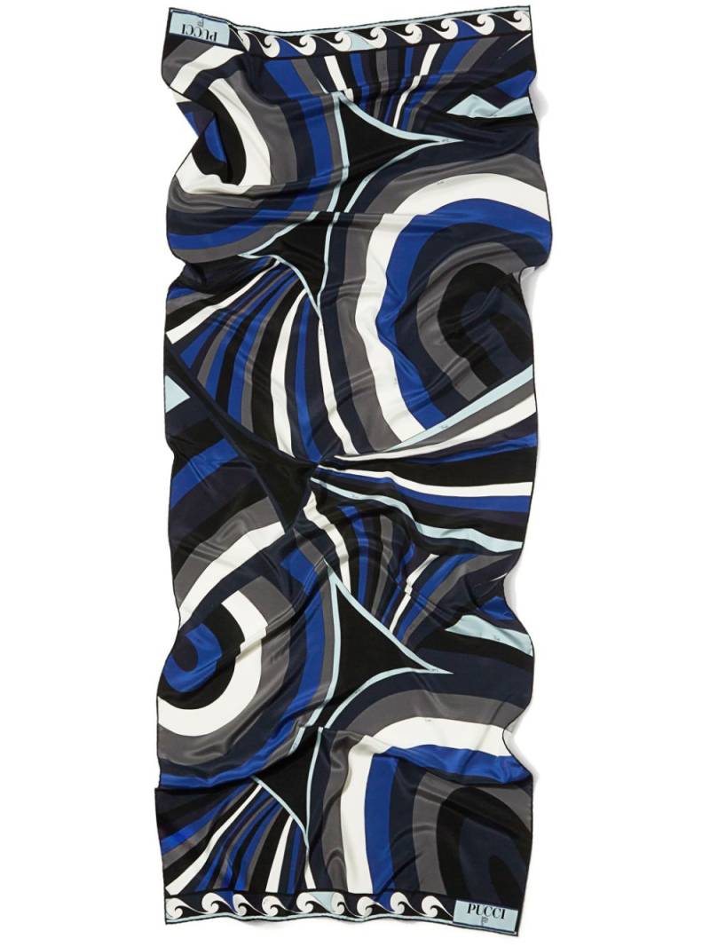 PUCCI Iride-print silk scarf - Black von PUCCI