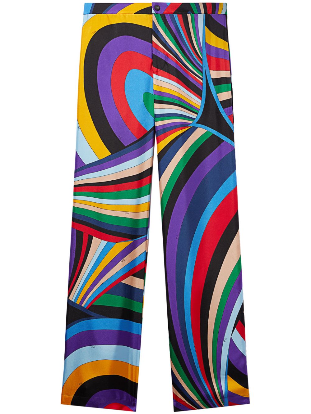 PUCCI Iride-print silk trousers - Black von PUCCI