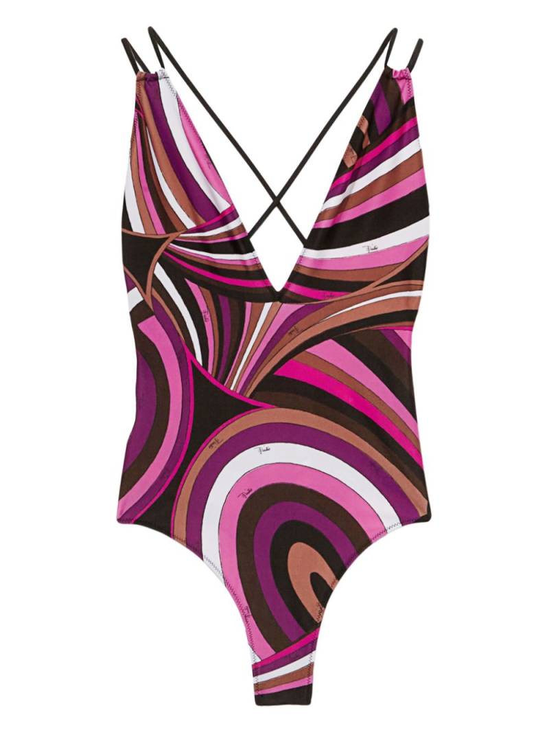 PUCCI Iride-print swimsuit - Pink von PUCCI