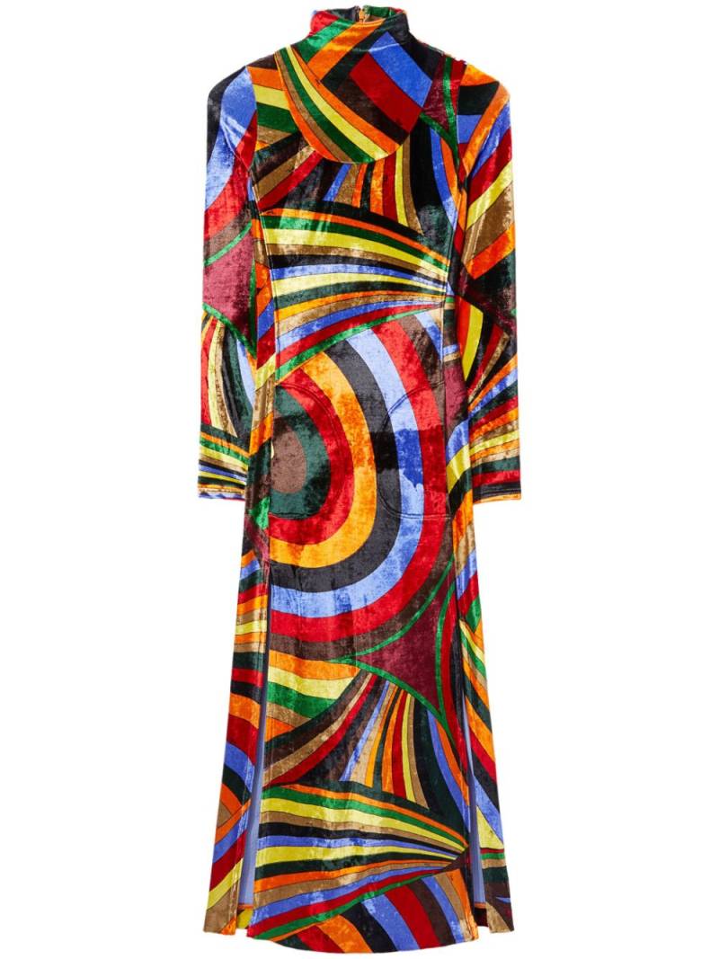 PUCCI Iride-print velvet maxi dress - Orange von PUCCI