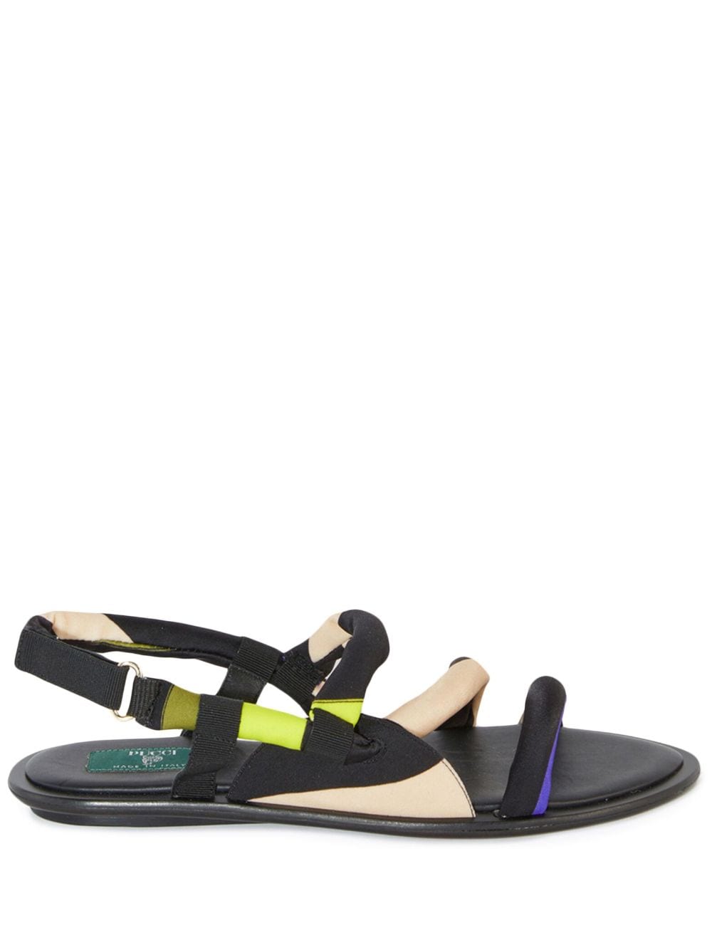PUCCI Lee Marmo-print padded sandals - Black von PUCCI