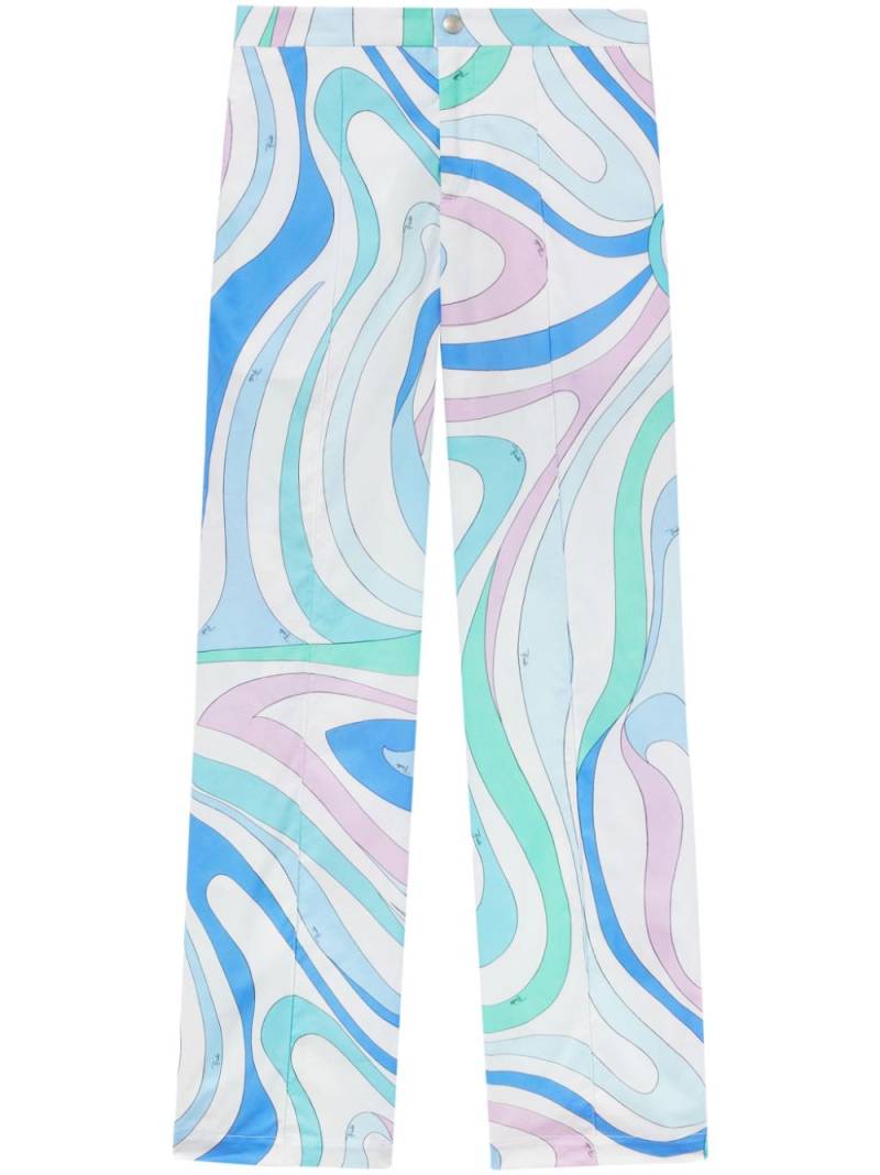 PUCCI Marmo-Print cotton trousers - Blue von PUCCI