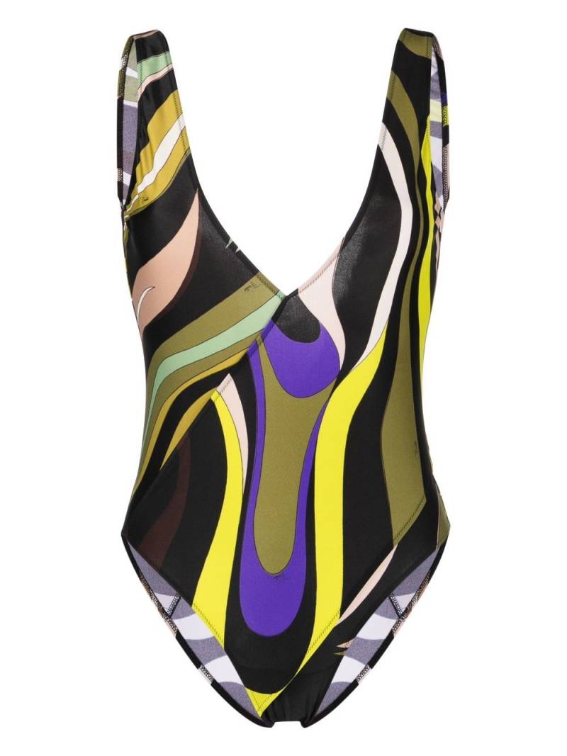 PUCCI Marmo and Fiamme-print swimsuit - Black von PUCCI