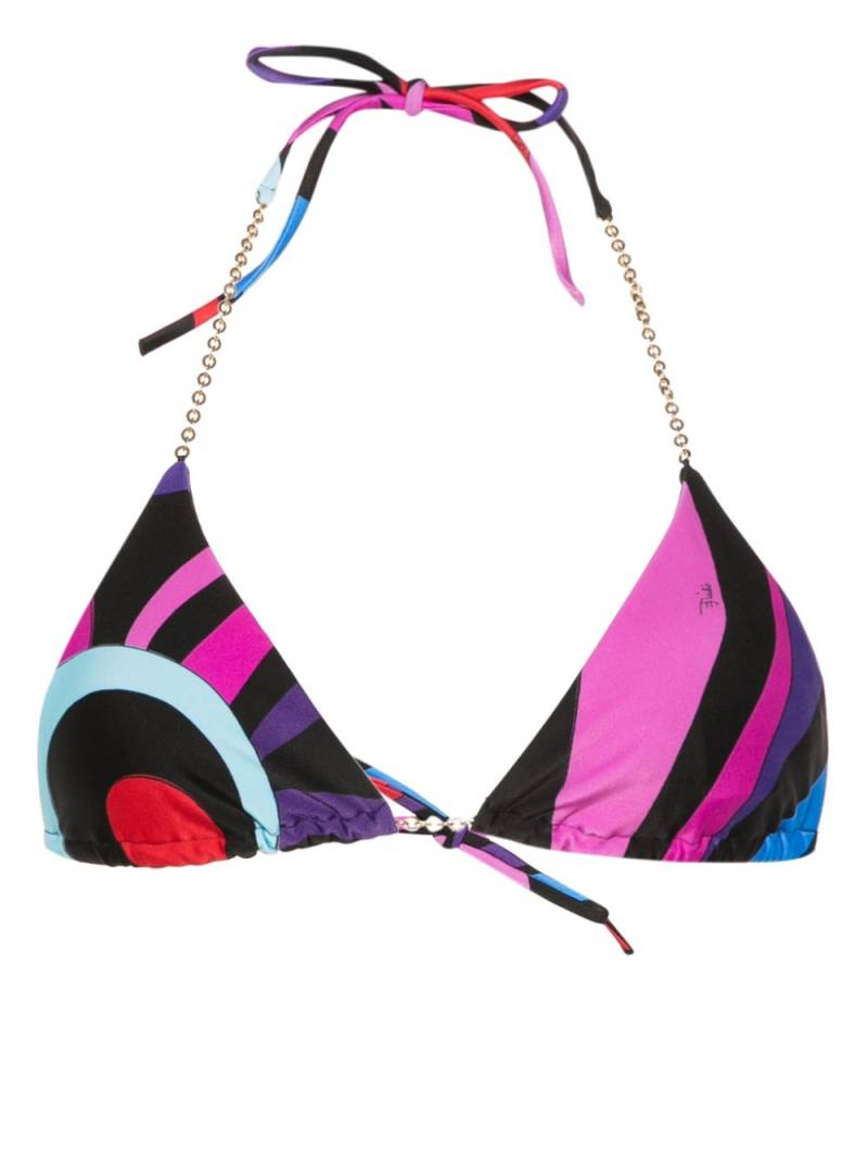 PUCCI Marmo-print bikini top - Black von PUCCI