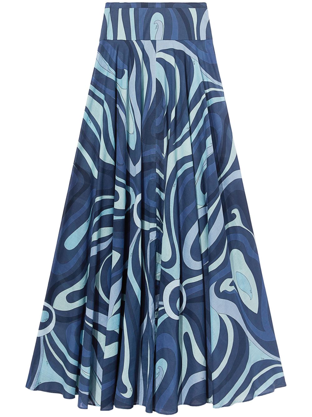 PUCCI Marmo-print cotton maxi skirt - Blue von PUCCI