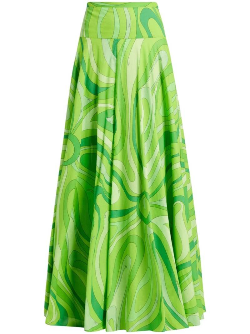 PUCCI Marmo-print cotton maxi skirt - Green von PUCCI