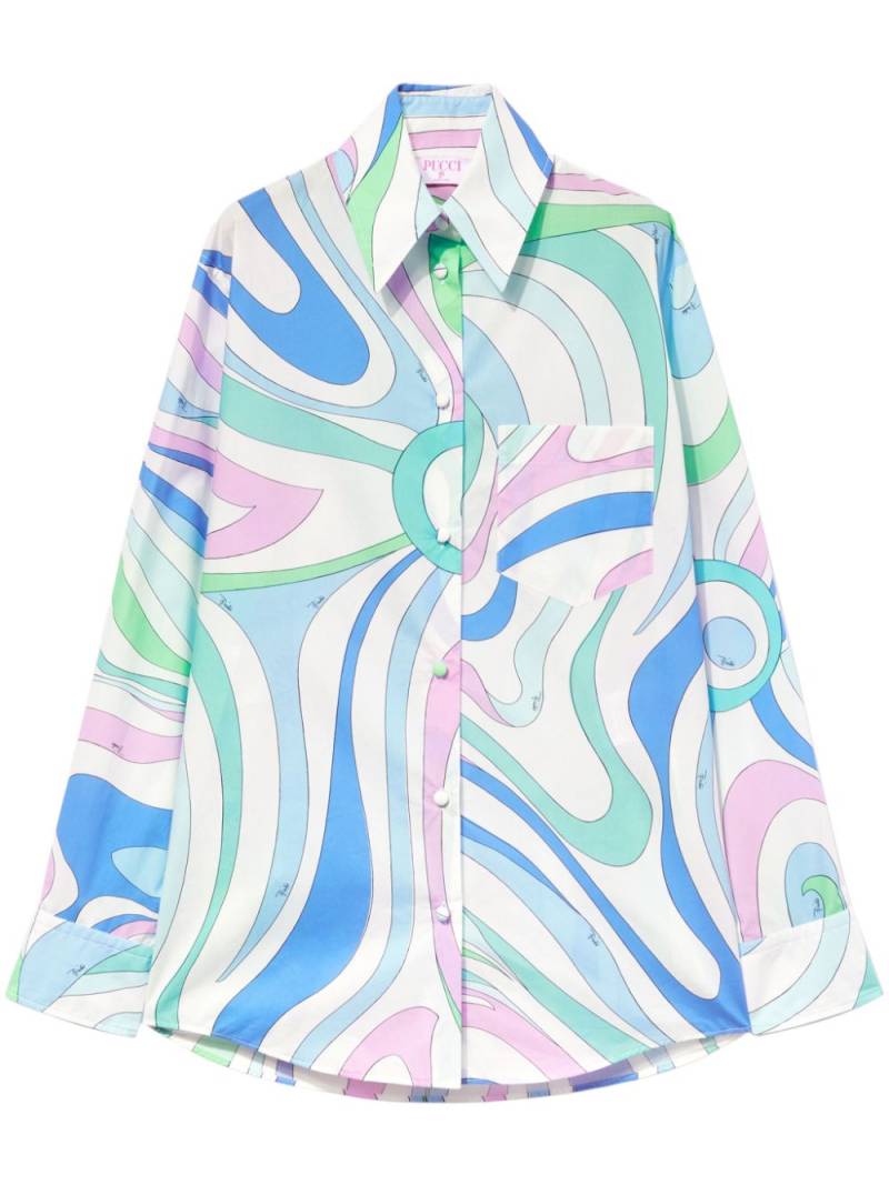 PUCCI Marmo-print cotton shirt - White von PUCCI