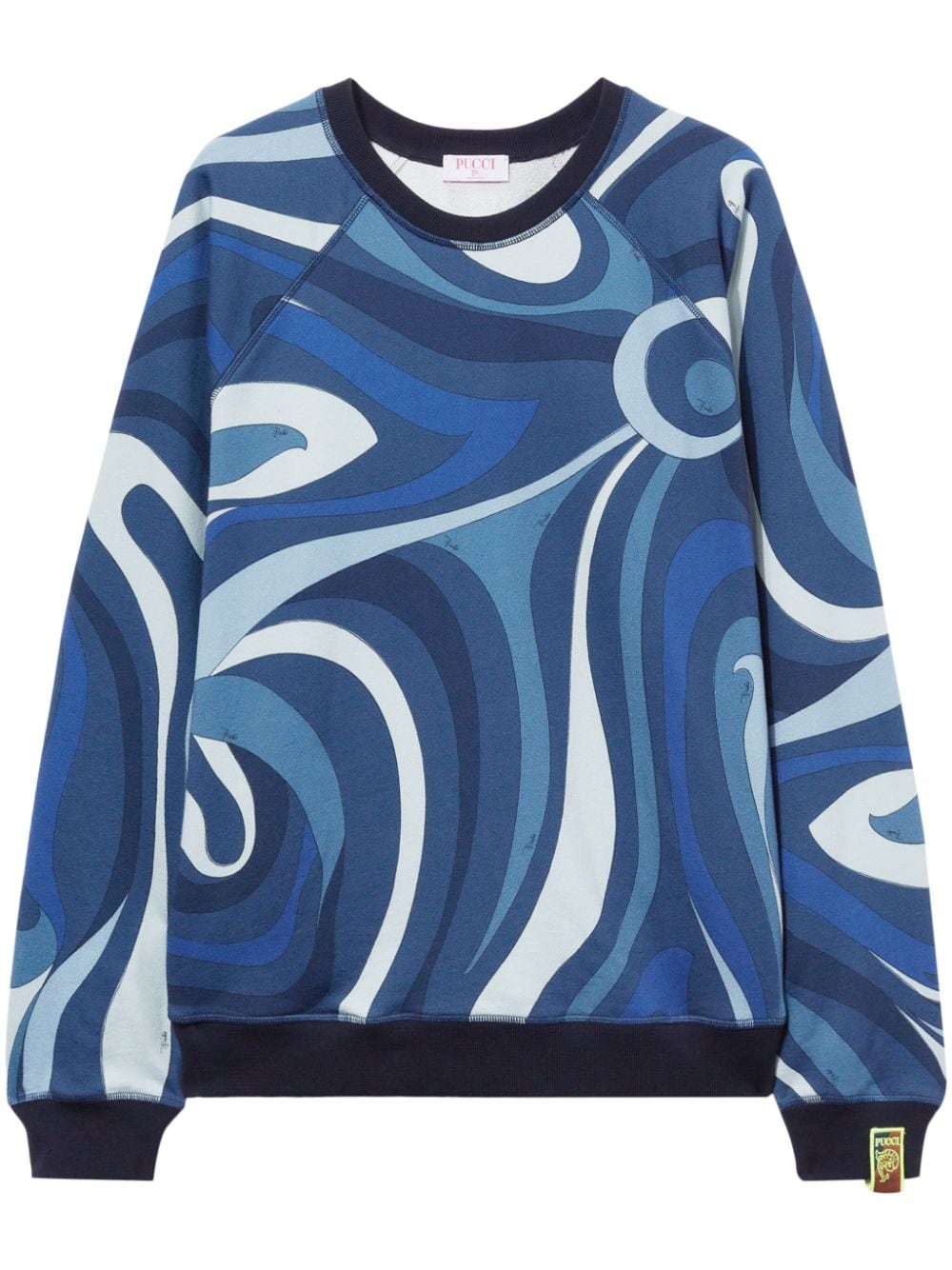 PUCCI Marmo-print cotton sweatshirt - Blue von PUCCI