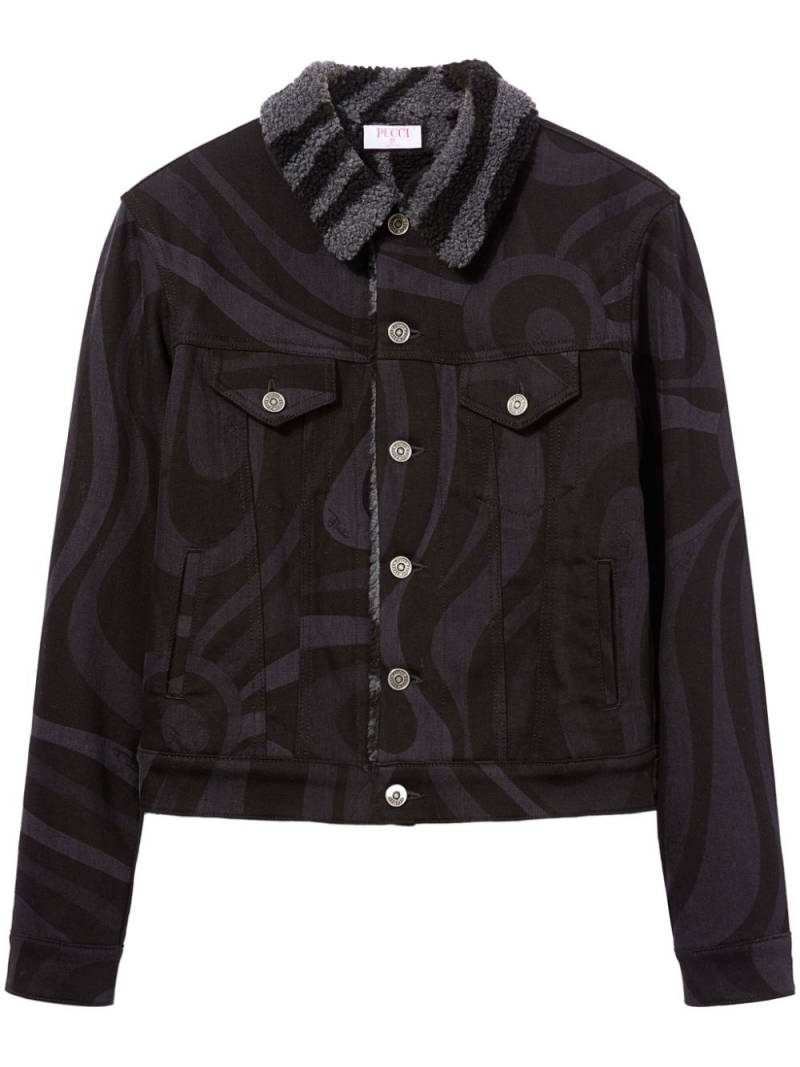 PUCCI Marmo-print denim jacket - Black von PUCCI