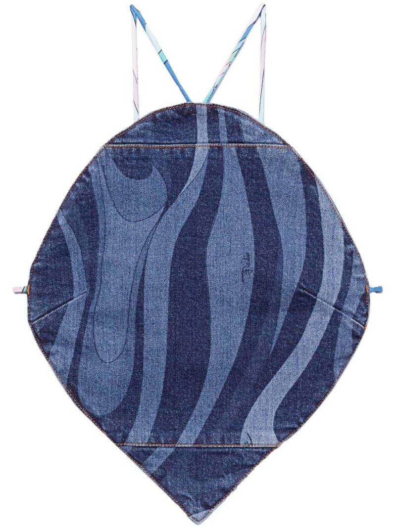 PUCCI Marmo-print denim top - Blue von PUCCI