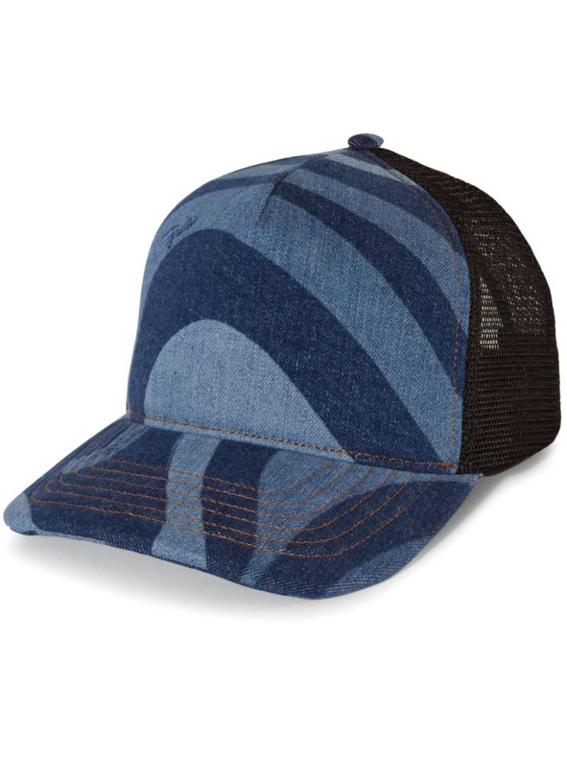 PUCCI Marmo-print denim trucker cap - Blue von PUCCI