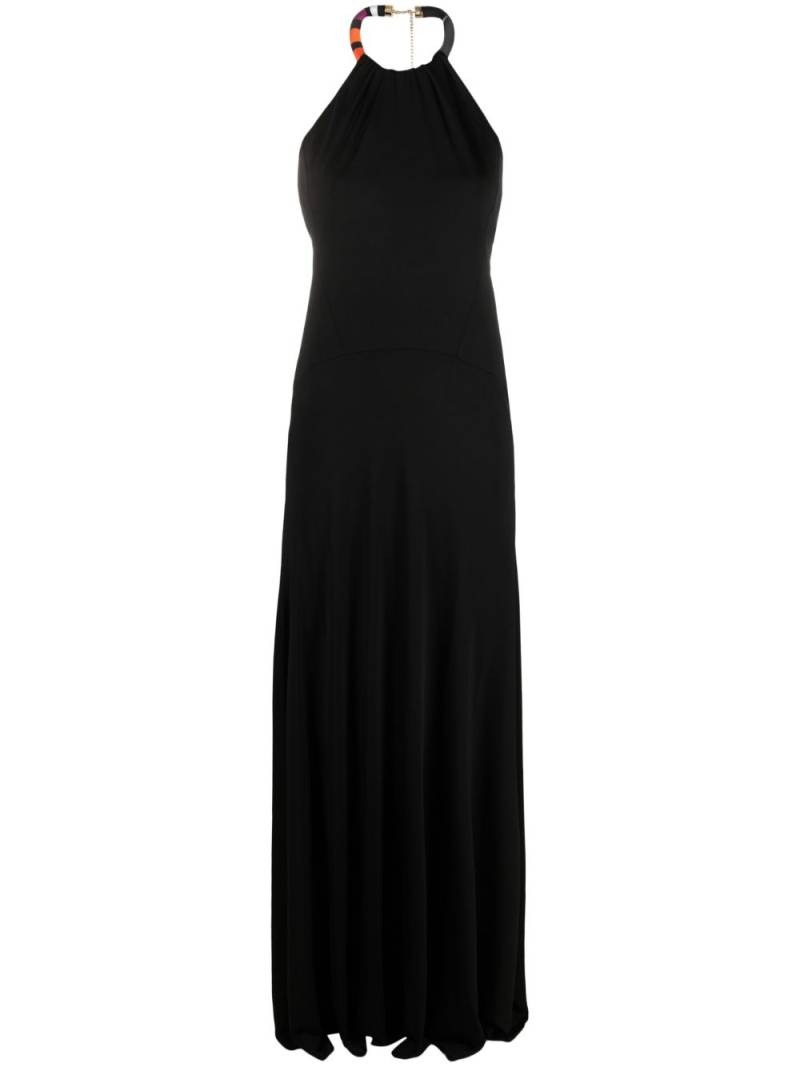 PUCCI Marmo-print halterneck maxi dress - Black von PUCCI