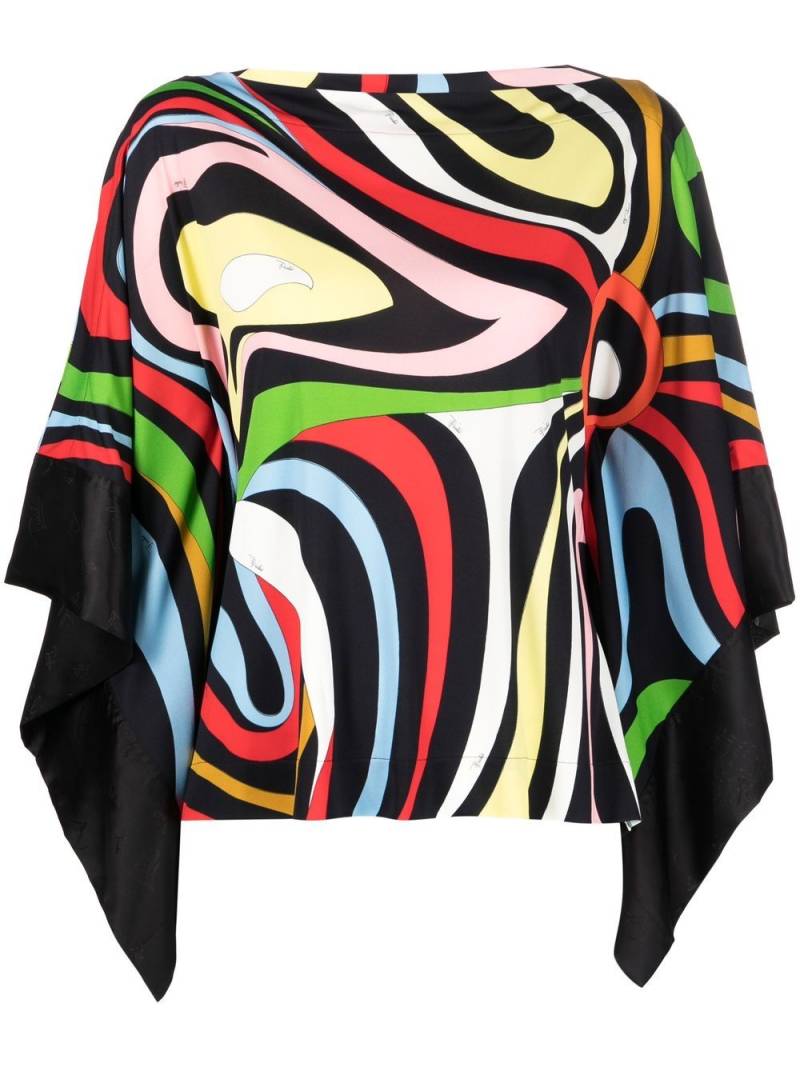 PUCCI Marmo-print kaftan top - Black von PUCCI