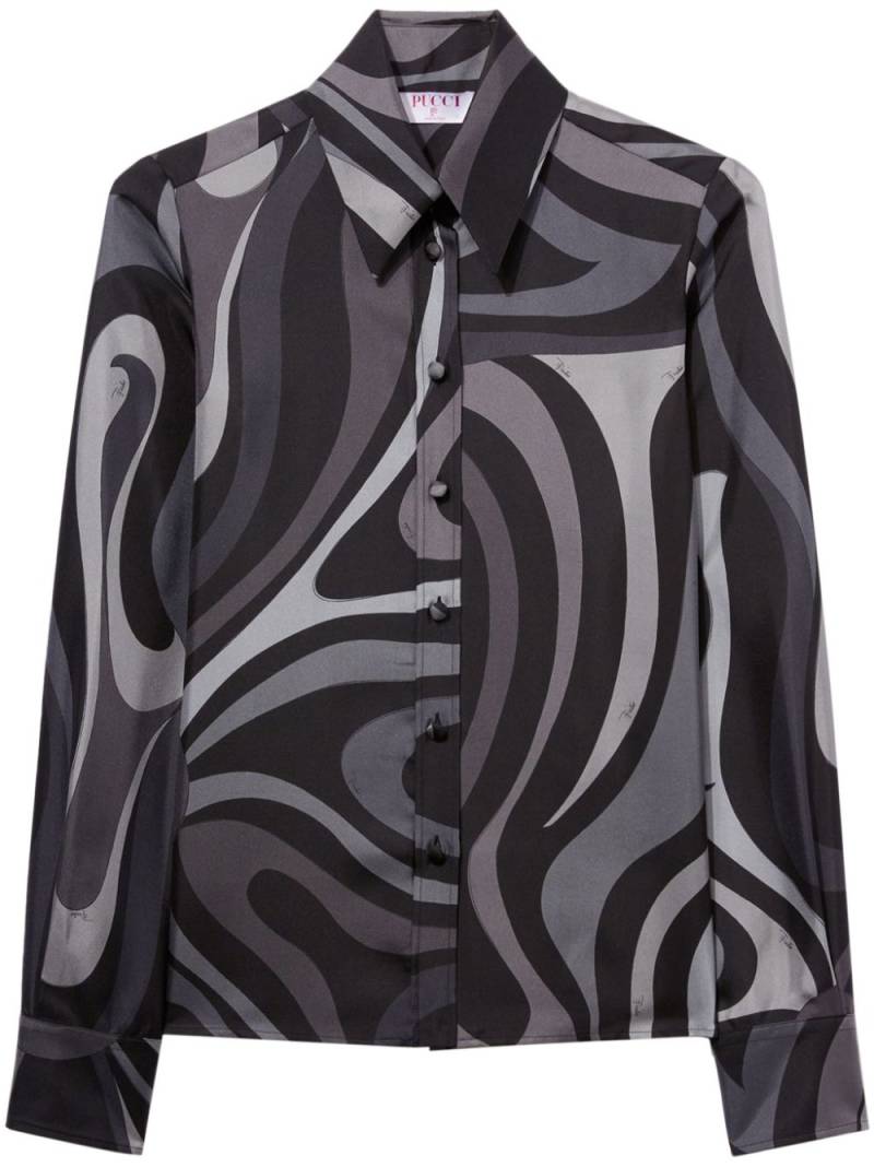 PUCCI Marmo-print silk shirt - Grey von PUCCI