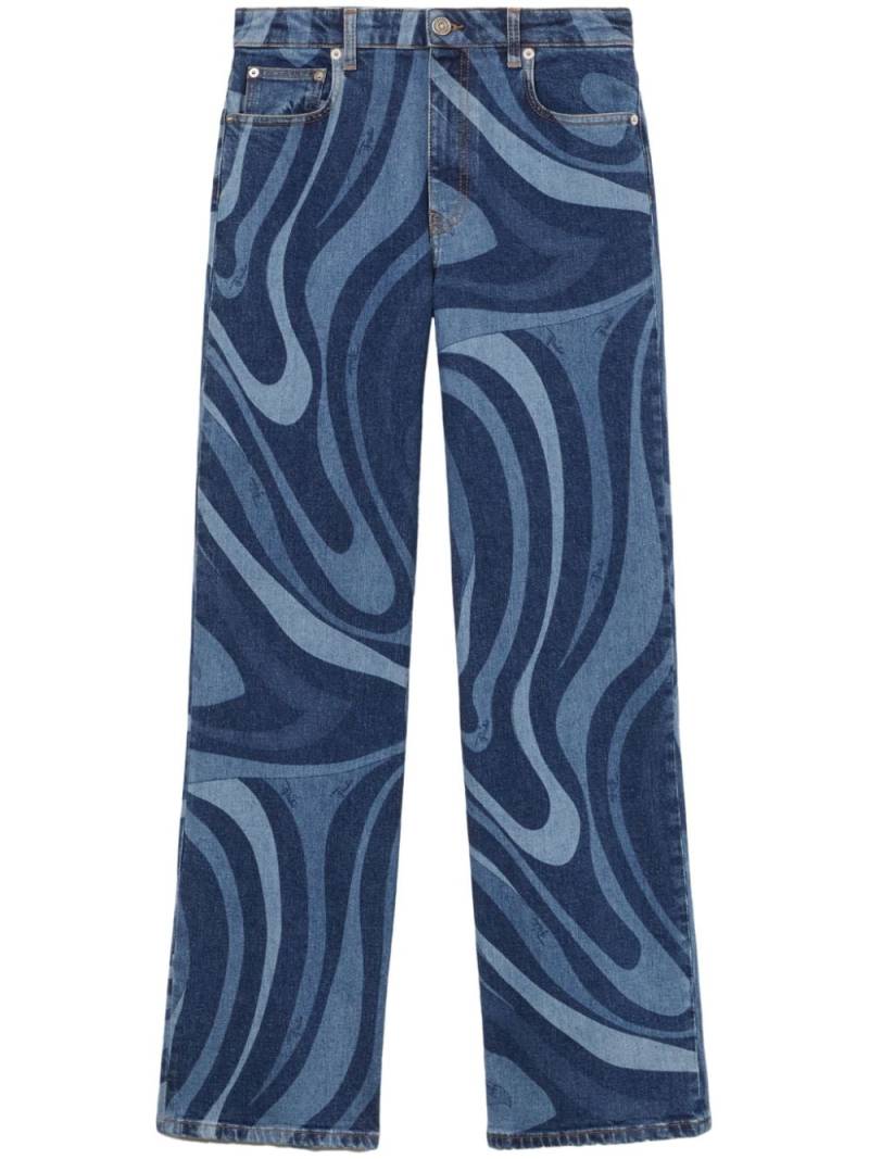 PUCCI Marmo-print straight-leg jeans - Blue von PUCCI