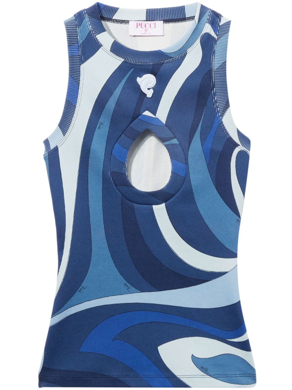 PUCCI Marmo-print tank top - Blue von PUCCI