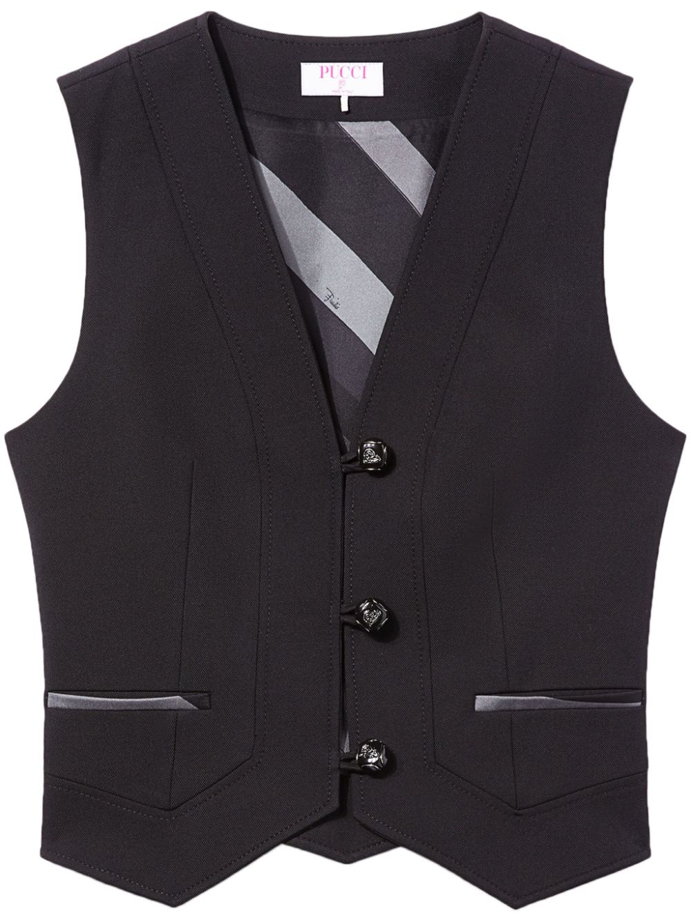 PUCCI Marmo-print waistcoat - Black von PUCCI