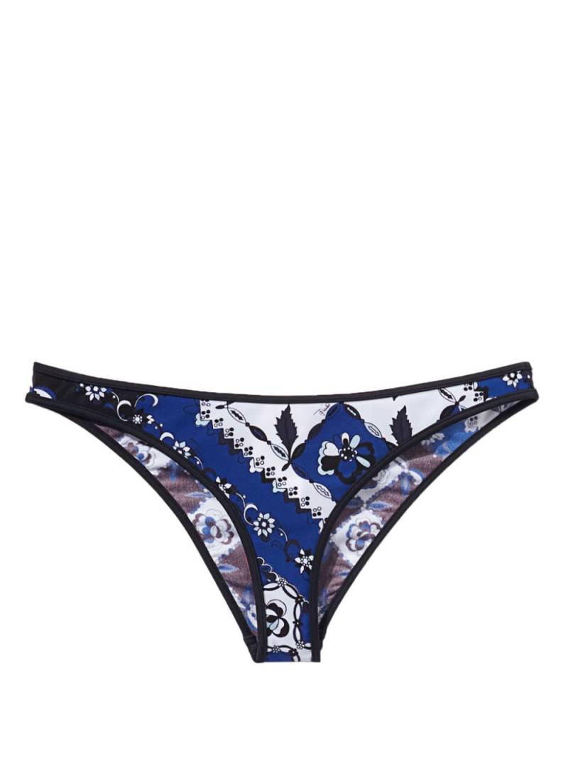 PUCCI Orchidee-print bikini briefs - Blue von PUCCI