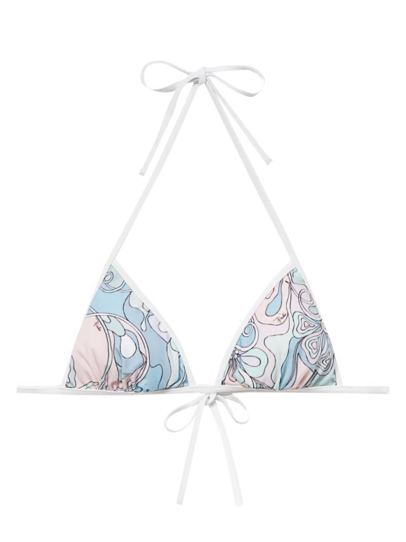 PUCCI Orchidee-print bikini top - Blue von PUCCI