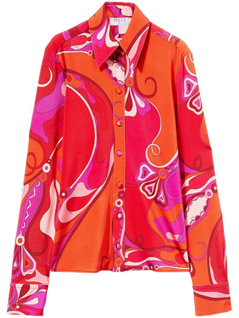 PUCCI Orchidee-print shirt - Red von PUCCI