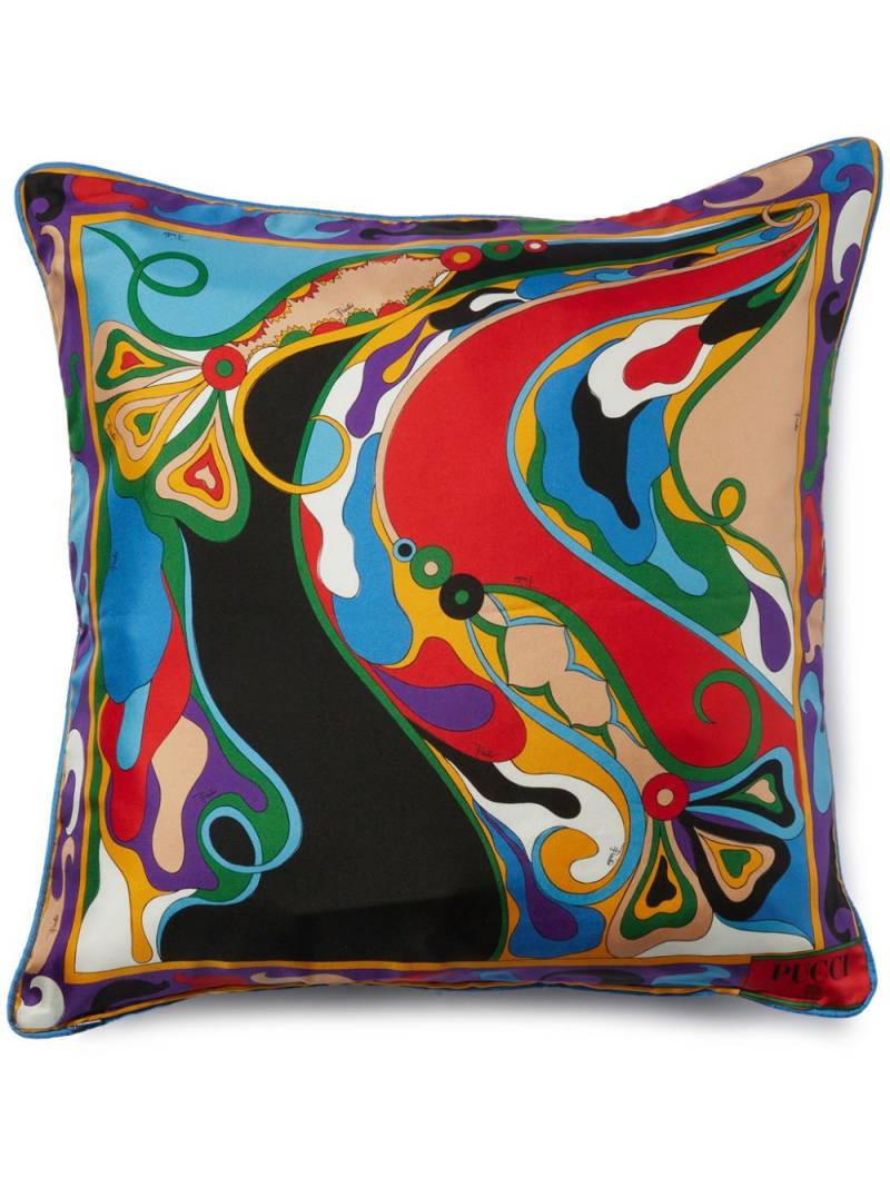 PUCCI Orchidee-print silk cushion - Green von PUCCI