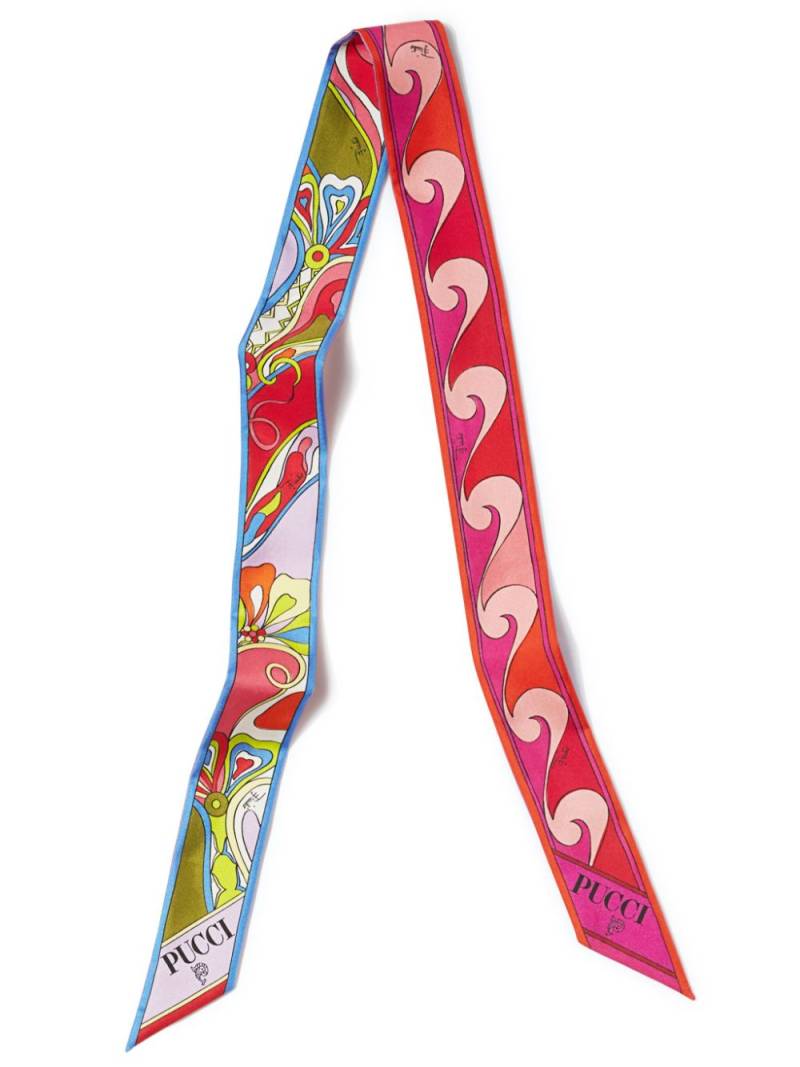 PUCCI Orchidee-print silk scarf - Red von PUCCI