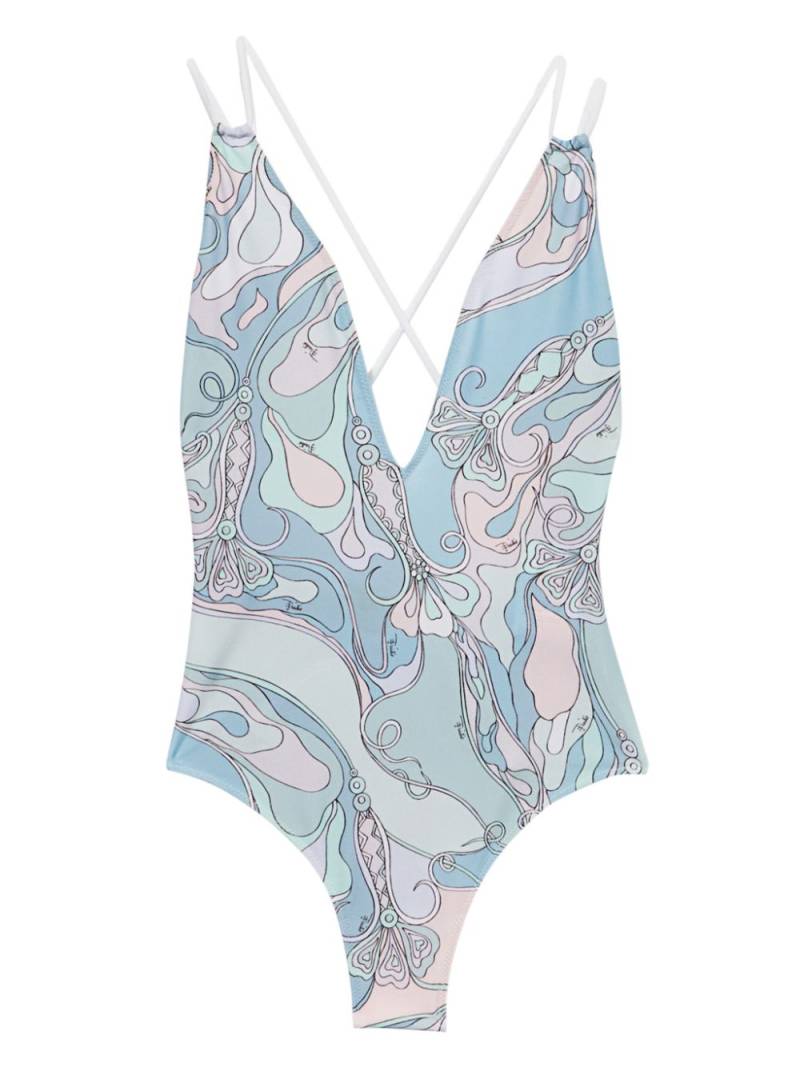 PUCCI Orchidee swimsuit - Blue von PUCCI