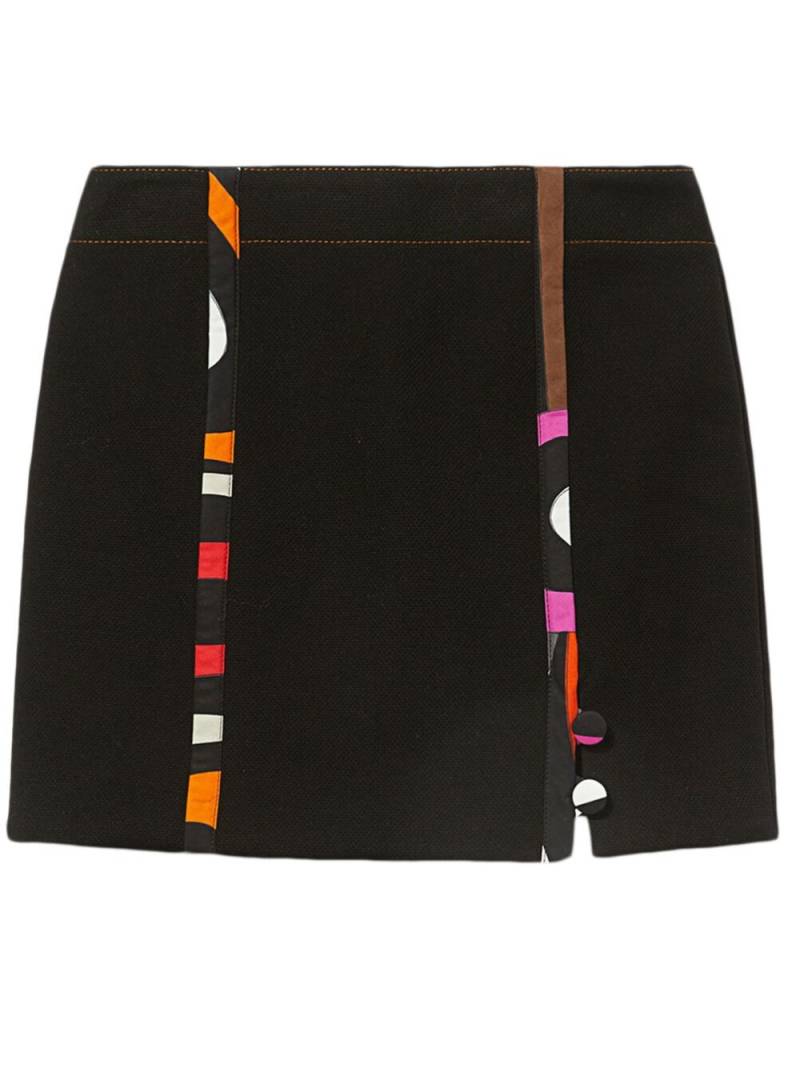 PUCCI abstract-print front-slit skirt - Black von PUCCI