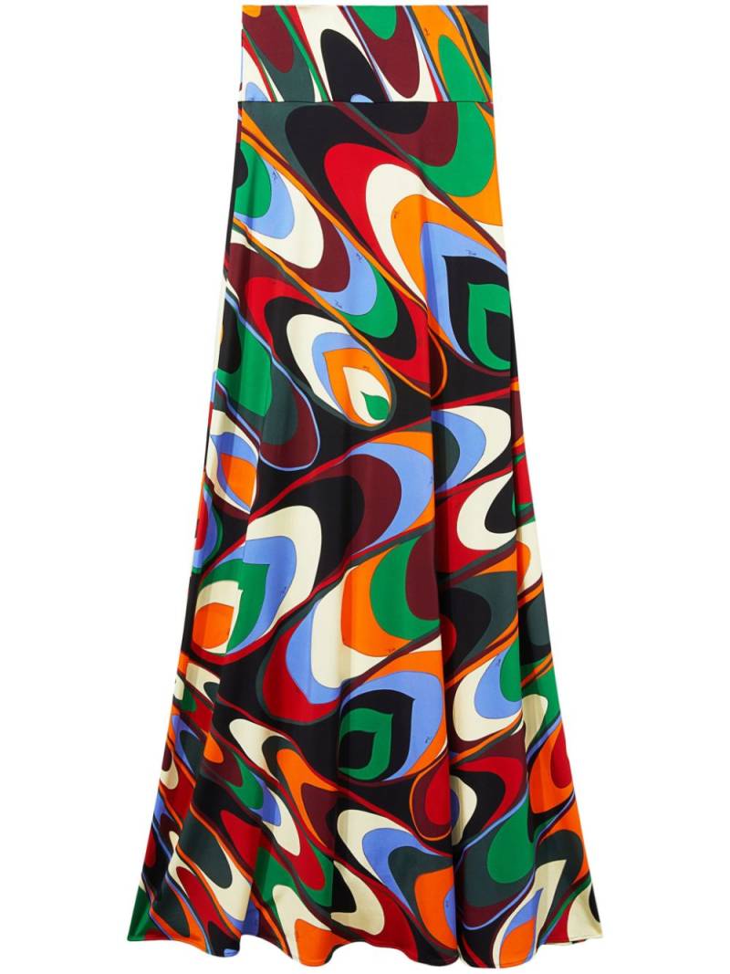 PUCCI abstract-print maxi skirt - Orange von PUCCI