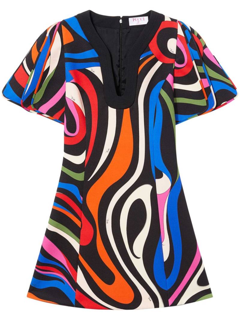 PUCCI abstract print puff-sleeves minidress - Black von PUCCI