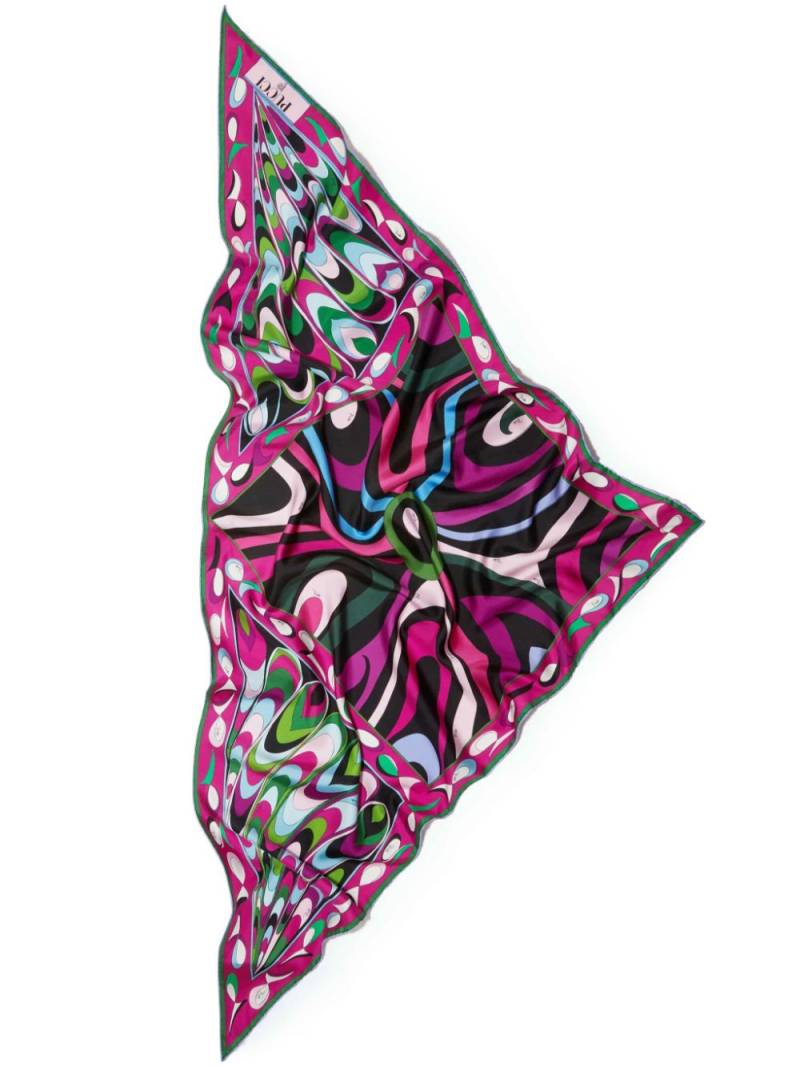 PUCCI abstract print silk scarf - Black von PUCCI