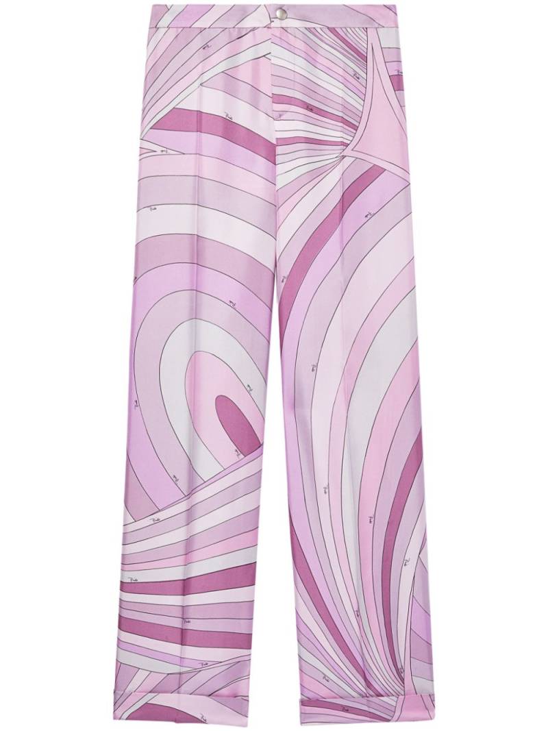 PUCCI abstract-print silk trousers - Purple von PUCCI