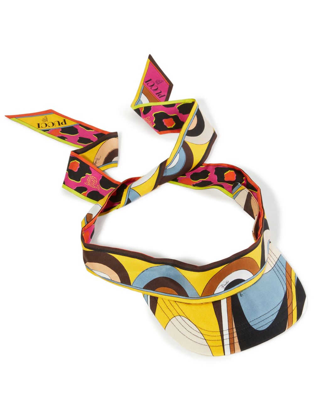 PUCCI abstract-print silk visor hat - Yellow von PUCCI