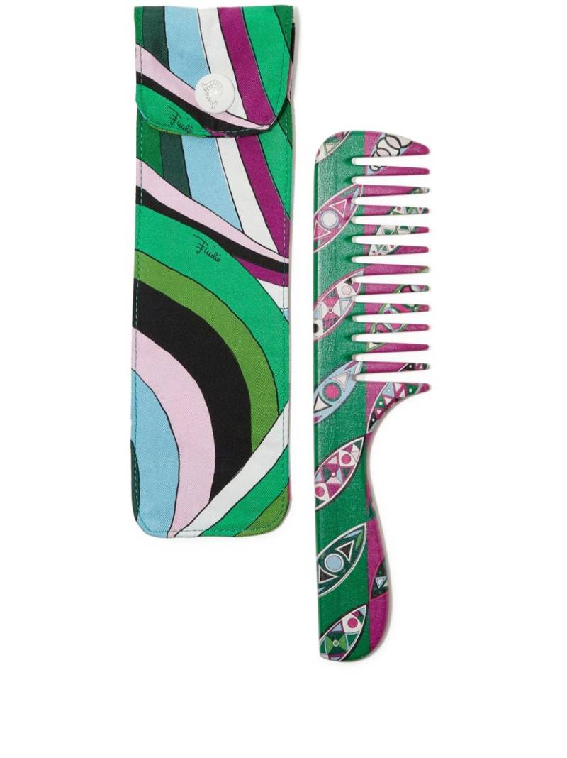 PUCCI abstract-print wood comb - Pink von PUCCI