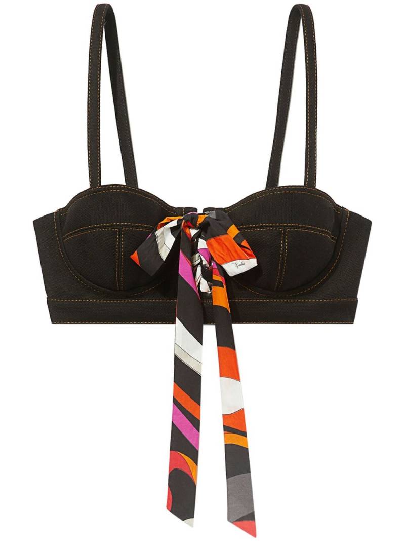 PUCCI bow-detail bustier top - Black von PUCCI