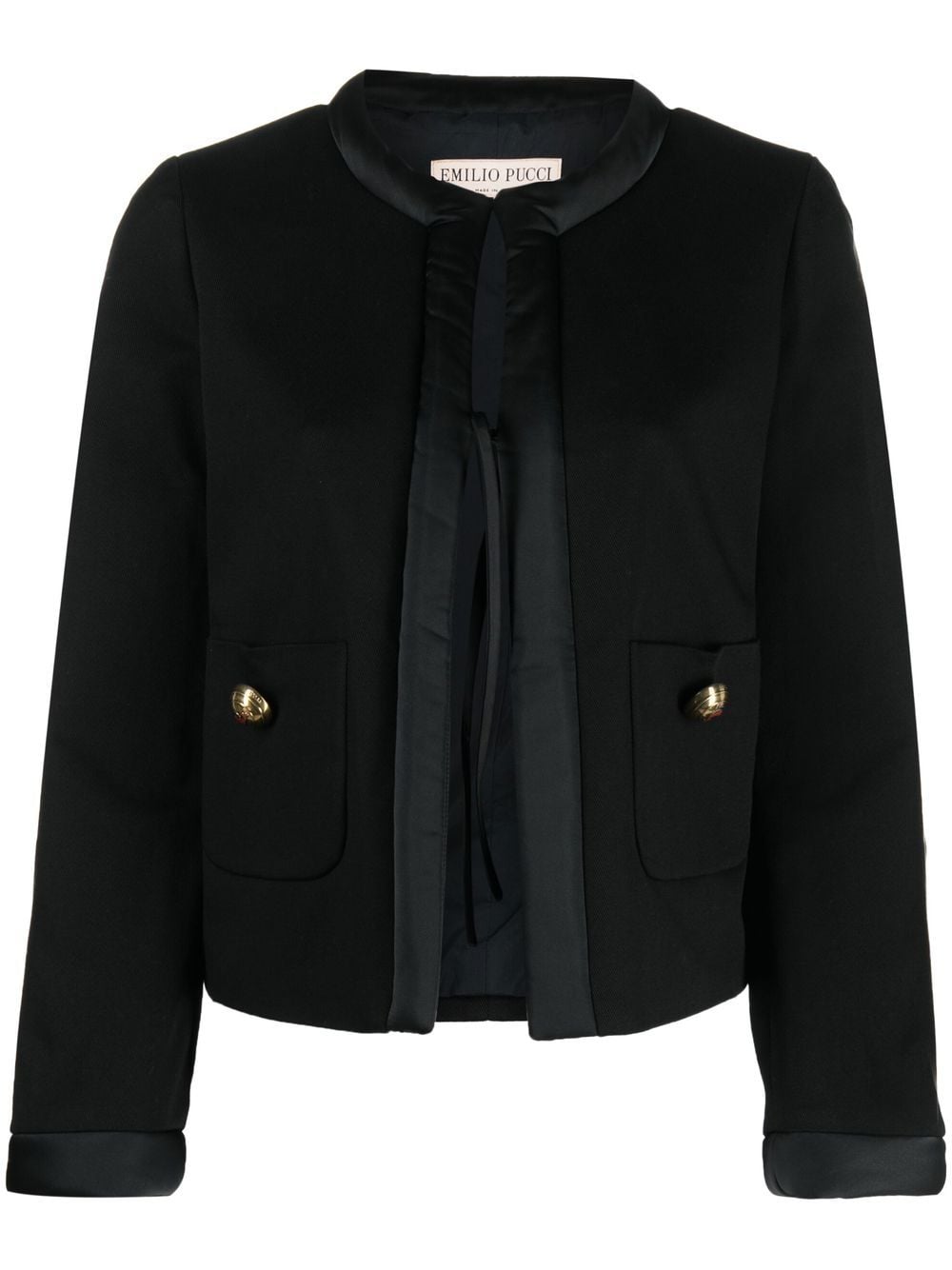 PUCCI bow-fastening cropped jacket - Black von PUCCI