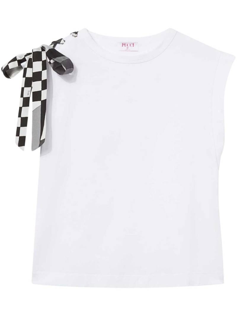 PUCCI check-ribbon cotton T-shirt - White von PUCCI