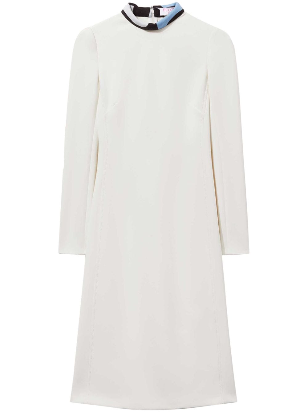 PUCCI contrast-collar midi dress - White von PUCCI