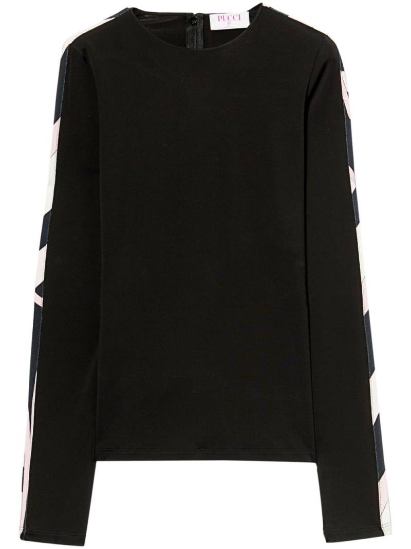 PUCCI contrast-trim long-sleeve top - Black von PUCCI