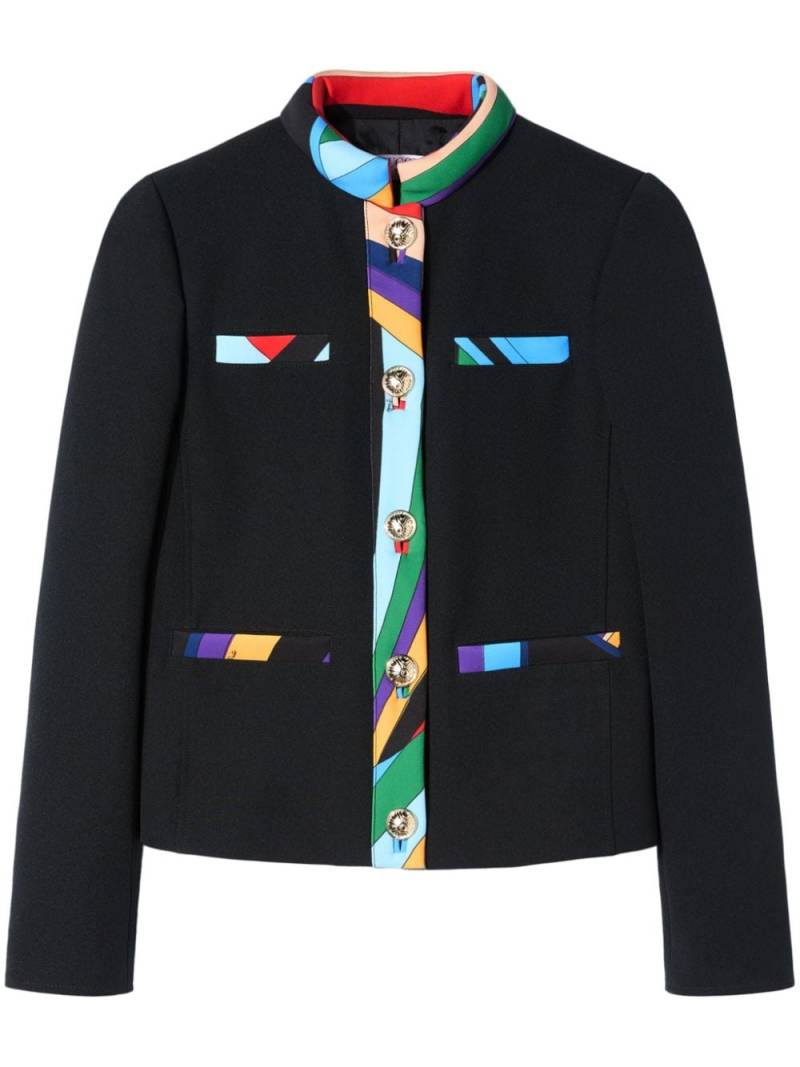 PUCCI contrast-trim single-breasted jacket - Black von PUCCI