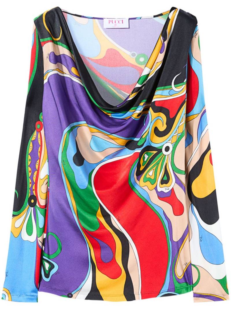 PUCCI cowl-neck abstract print blouse - Purple von PUCCI