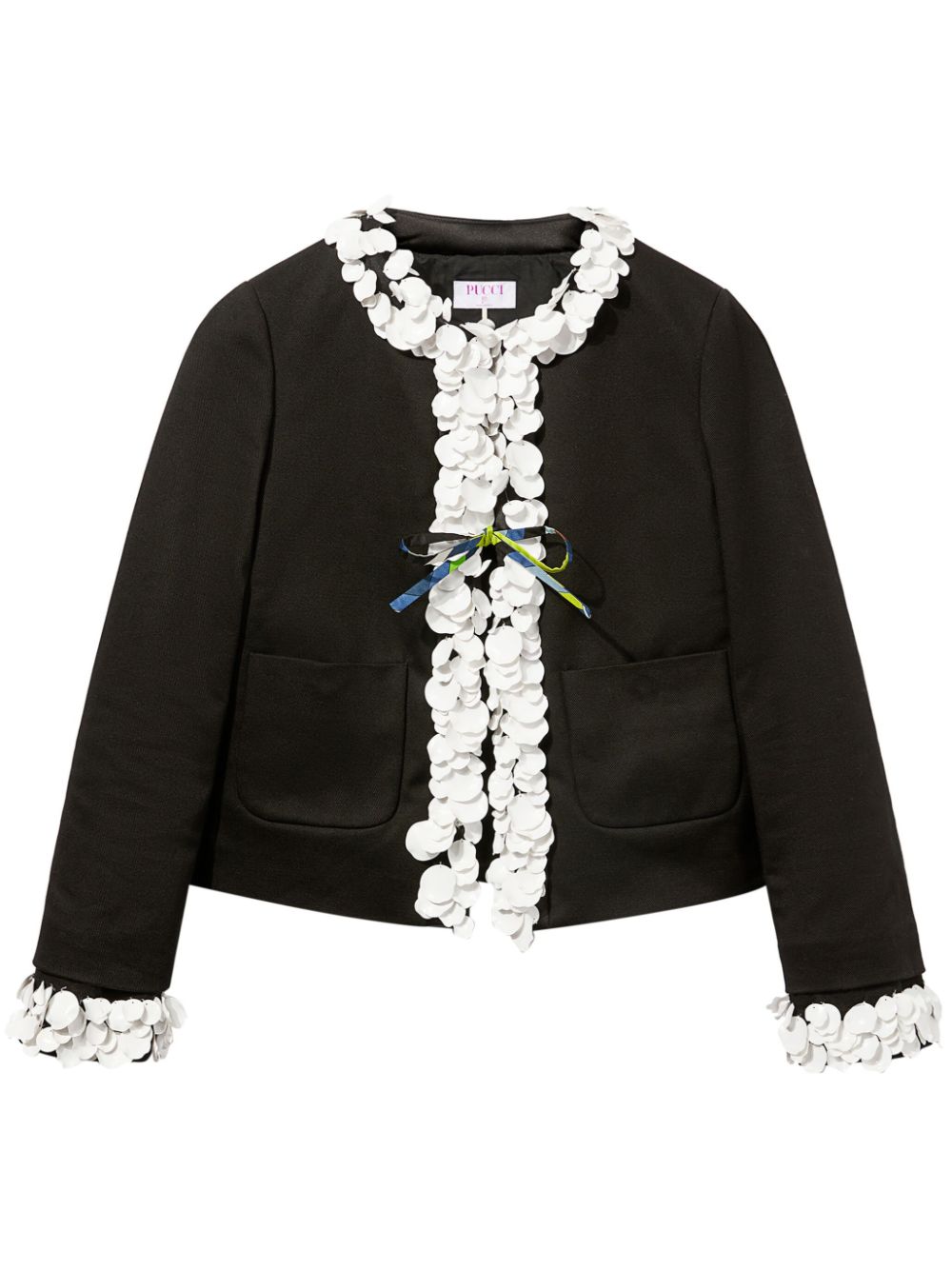 PUCCI floral-appliqué cotton jacket - Black von PUCCI