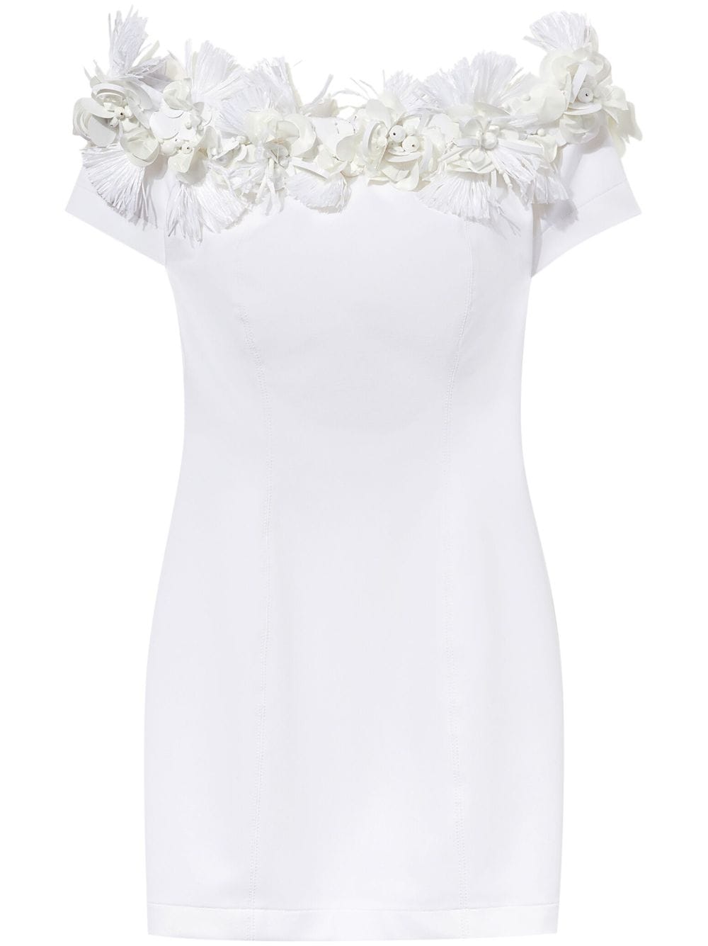 PUCCI floral-appliqué off-shoulder minidress - White von PUCCI