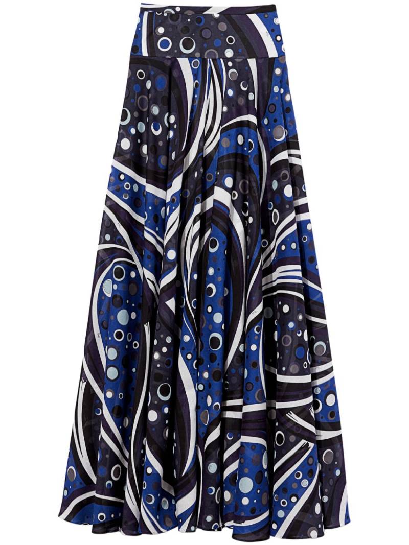 PUCCI fontane-print cotton skirt - Blue von PUCCI