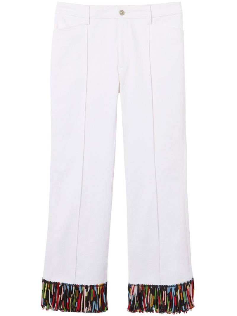 PUCCI fringe-detailing cropped trousers - White von PUCCI