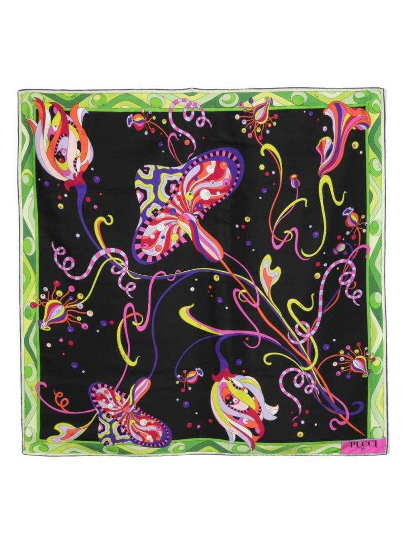 PUCCI graphic-print silk scarf - Black von PUCCI